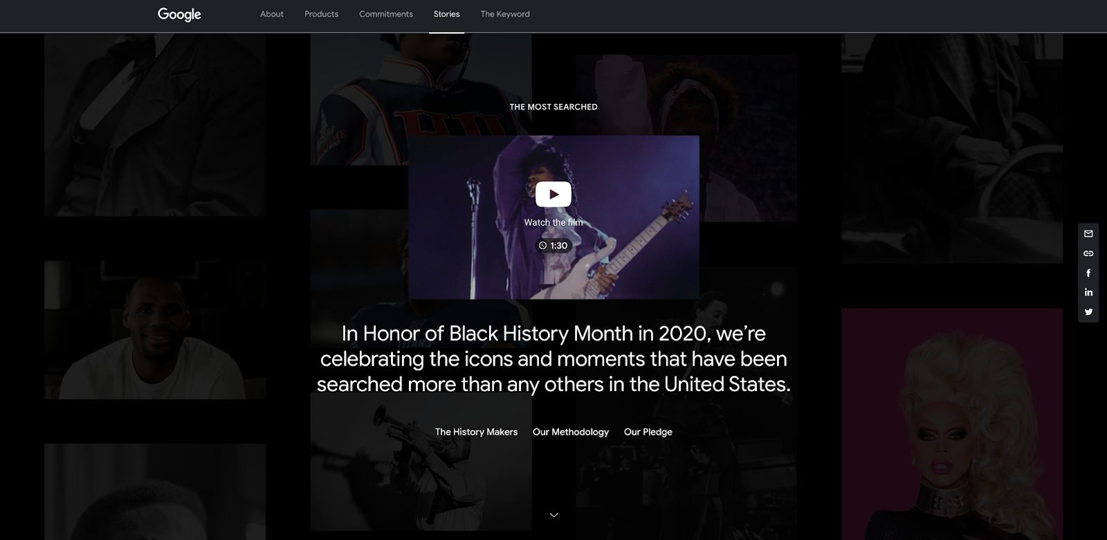 Google's Most Searched page: In Honor of Black History Month in 2020, celebrating the icons and moments searched more than any others in the United States